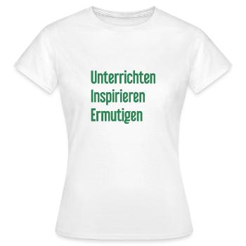 Enseigner, inspirer, encourager - T-shirt Femme - blanc - Devant - AI Model Female 172 dark (172cm)