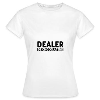 Dealer de chocolatine - T-shirt Femme - blanc - Devant - AI Model Female 172 dark (172cm)