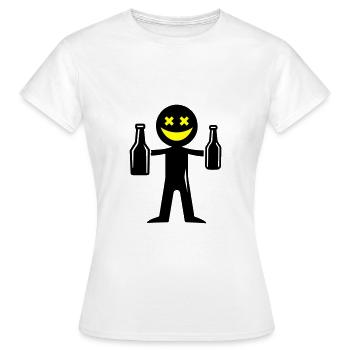 Stick Figure Beer - Women's T-Shirt - white - Front - AI Model Female 172 dark (172cm)