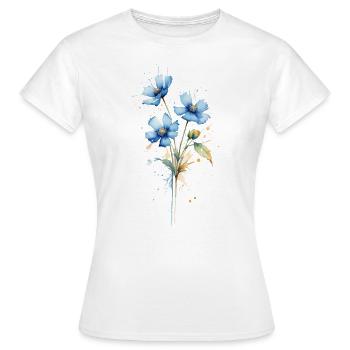 Forget-Me-Not Watercolor - A Symbol of Remembrance - Women's T-Shirt - white - Front - AI Model Female 172 dark (172cm)