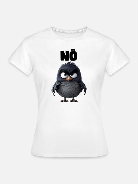 Rabe "NÖ" Design - Frauen T-Shirt - Weiß