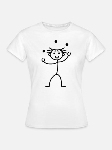 Strichmännchen - jonglieren - Frauen T-Shirt - Weiß