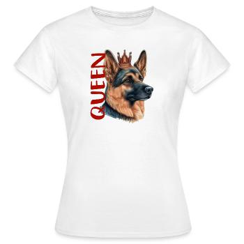 CHIEN BERGER ALLEMAND QUEEN COMBAT RACE MIGNON - T-shirt Femme - blanc - Devant - AI Model Female 172 dark (172cm)