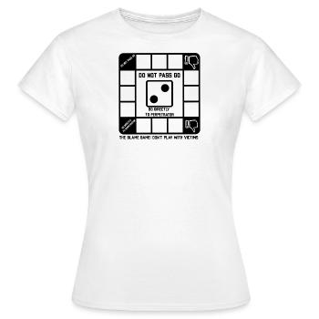 The Blame Game: Don't Play With Victims - Women's T-Shirt - white - Front - AI Model Female 172 dark (172cm)