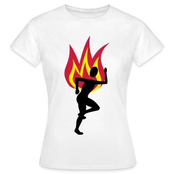 Jogger Feuer Flammen - Frauen T-Shirt - Weiß - Vorne - AI Model Female 172 dark (172cm)