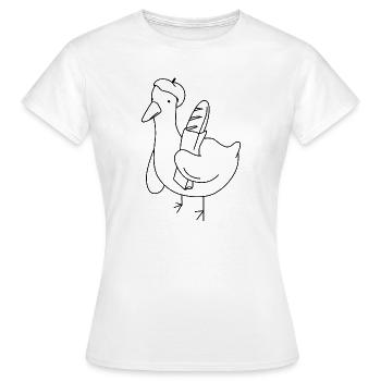 Baguette Ente - Frauen T-Shirt - Weiß - Vorne - AI Model Female 172 dark (172cm)