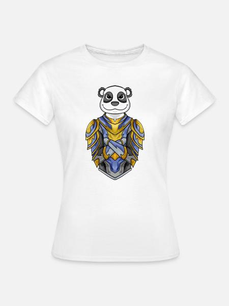 Ritter Panda cool - Frauen T-Shirt - Weiß