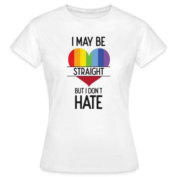 Mois de la fierté - Je suis peut-être hétéro, mais je ne déteste pas - T-shirt Femme - blanc - Devant - AI Model Female 172 dark (172cm)