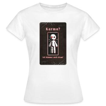 « Le karma ? Je m’en occupe ! - T-shirt Femme - blanc - Devant - AI Model Female 172 dark (172cm)