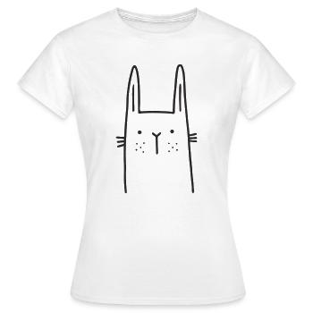 Lapin scandien tacheté - T-shirt Femme - blanc - Devant - AI Model Female 172 dark (172cm)