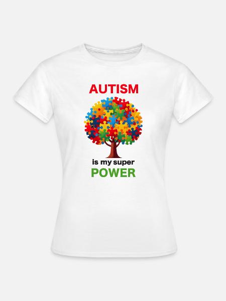 Autismus Power Baum Puzzle - Frauen T-Shirt - Weiß