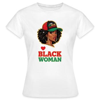 Histoire de I Am Black : Fierté de la femme noire - T-shirt Femme - blanc - Devant - AI Model Female 172 dark (172cm)
