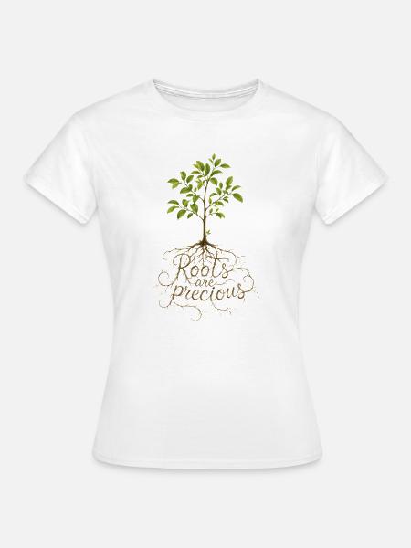 Roots Are Precious Baum Design - Frauen T-Shirt - Weiß