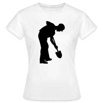 Hard Working Groundworker – Digging Crew - Women's T-Shirt - white - Front - AI Model Female 172 dark (172cm)