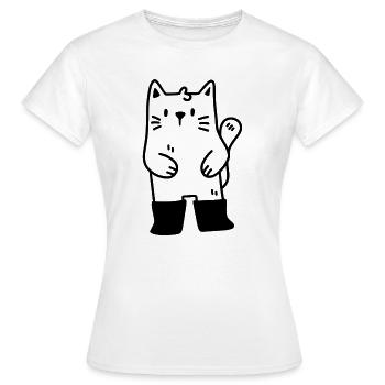 Le chat botté - T-shirt Femme - blanc - Devant - AI Model Female 172 dark (172cm)