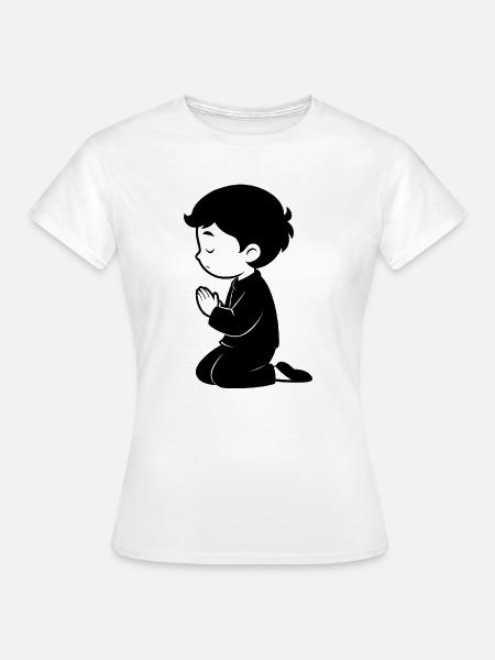 Kleiner Junge betet - Frauen T-Shirt - Weiß