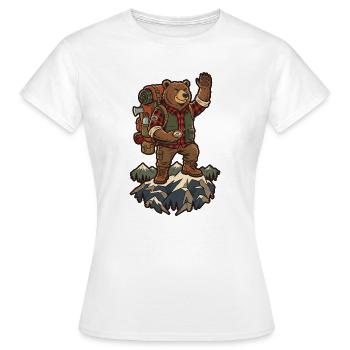 Bärenwanderer auf dem Gipfel - Frauen T-Shirt - Weiß - Vorne - AI Model Female 172 dark (172cm)