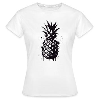 Ananas Splash Noire - T-shirt Femme - blanc - Devant - AI Model Female 172 dark (172cm)