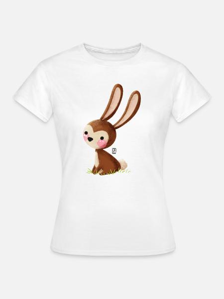 Kuschelhase im Gras - Frauen T-Shirt - Weiß
