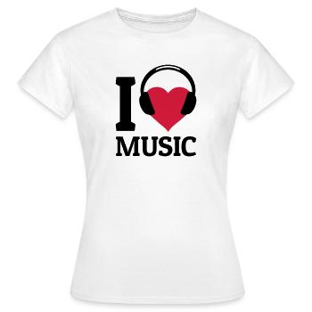 I love Music - T-shirt Femme - blanc - Devant - AI Model Female 172 dark (172cm)