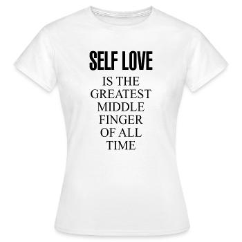 SELF LOVE - T-shirt Femme - blanc - Devant - AI Model Female 172 dark (172cm)