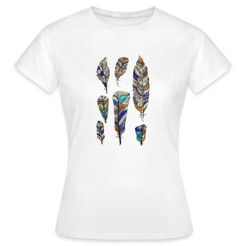 federn - Frauen T-Shirt - Weiß - Vorne - AI Model Female 172 dark (172cm)