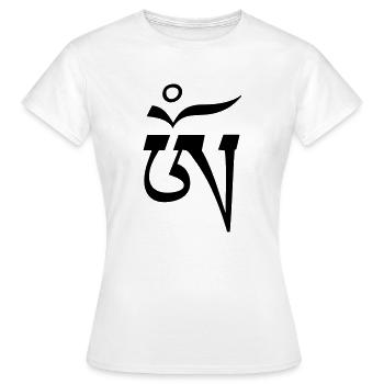 Aum OM Tibetan - Women's T-Shirt - white - Front - AI Model Female 172 dark (172cm)