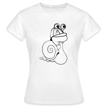 Détective drôle d'escargot - T-shirt Femme - blanc - Devant - AI Model Female 172 dark (172cm)