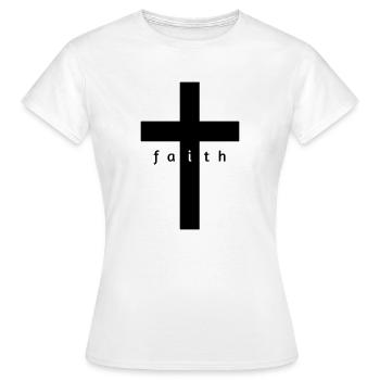 Cross belief gift design - Women's T-Shirt - white - Front - AI Model Female 172 dark (172cm)