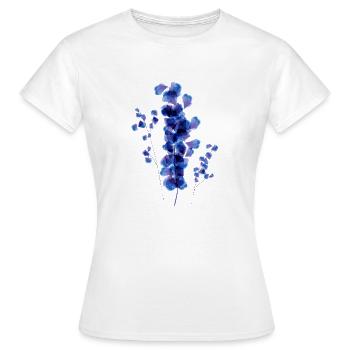 Delphinium Aquarellblume - Frauen T-Shirt - Weiß - Vorne - AI Model Female 172 dark (172cm)