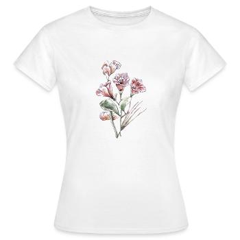 Blumenstrauß Aquarell - Frauen T-Shirt - Weiß - Vorne - AI Model Female 172 dark (172cm)