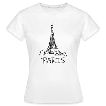 PARIS - Women's T-Shirt - white - Front - AI Model Female 172 dark (172cm)