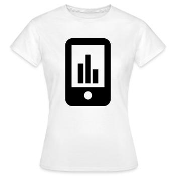 Mobile Phone Smartphone Diagram Icon Icon Character - Women's T-Shirt - white - Front - AI Model Female 172 dark (172cm)
