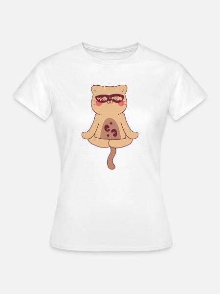 Ozelot beim Yoga - Frauen T-Shirt - Weiß