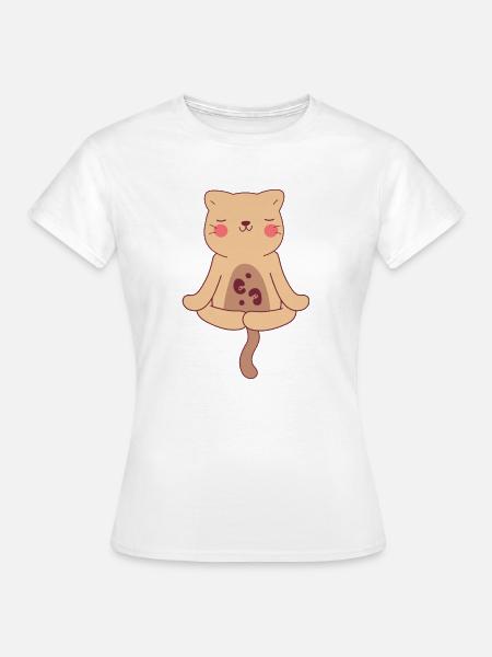 Ozelot beim Yoga - Frauen T-Shirt - Weiß