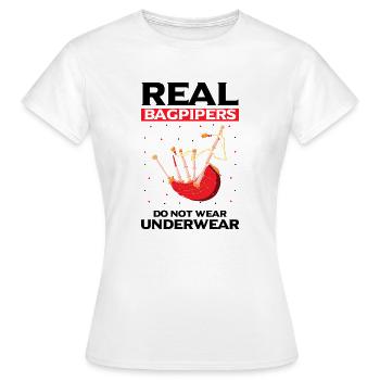 Dudelsack für Dudelsackspieler und Schotten - Frauen T-Shirt - Weiß - Vorne - AI Model Female 172 dark (172cm)