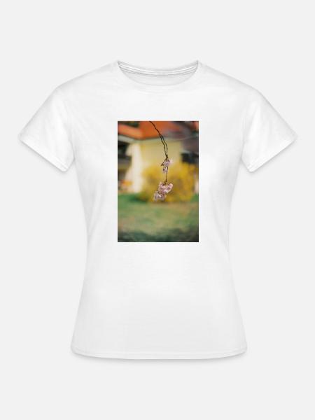 Rosa Blumenknospe - Frauen T-Shirt - Weiß