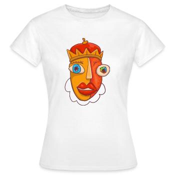 Abstaract König Karikatur - Frauen T-Shirt - Weiß - Vorne - AI Model Female 172 dark (172cm)
