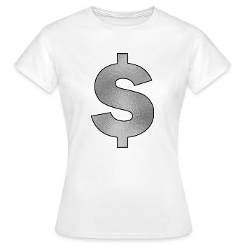 Dollarzeichen Silber - Frauen T-Shirt - Weiß - Vorne - AI Model Female 172 dark (172cm)
