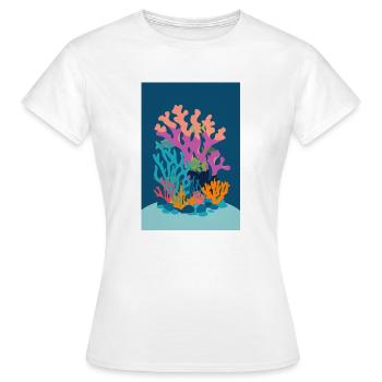 Korallen - Frauen T-Shirt - Weiß - Vorne - AI Model Female 172 dark (172cm)