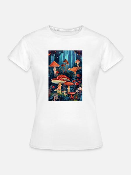 Pilzwald | AI - Frauen T-Shirt - Weiß