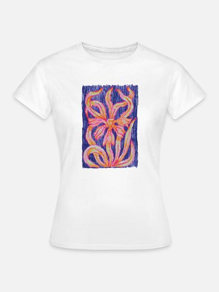 Ornament bunt Blume Jugendstil - Frauen T-Shirt - Weiß