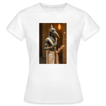 Thoth, ibis-headed god, holding a scroll in an anc - Women's T-Shirt - white - Front - AI Model Female 172 dark (172cm)