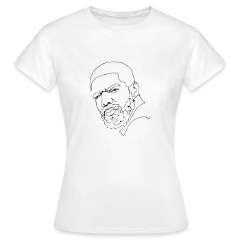 Rapper Strichzeichnung - Frauen T-Shirt - Weiß - Vorne - AI Model Female 172 dark (172cm)