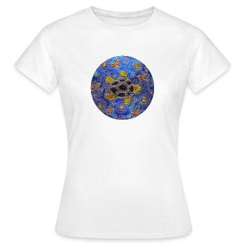 Modifizierte blaue CD Schildkröte 1 - Frauen T-Shirt - Weiß - Vorne - AI Model Female 172 dark (172cm)