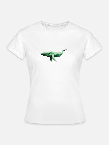 Origami Whale - Frauen T-Shirt - Weiß