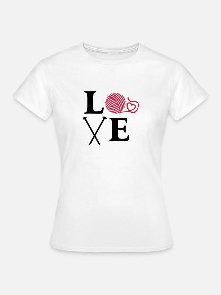 knitting. Wool knitting needles. - Women's T-Shirt - white