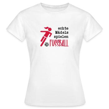 Echte Mädels spielen Fußball - Frauen T-Shirt - Weiß - Vorne - AI Model Female 172 dark (172cm)