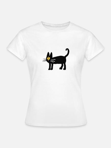 Die schwarze Katze - Frauen T-Shirt - Weiß
