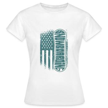 Snowboard Snowboard Vacances Snowboard Snowboarder - T-shirt Femme - blanc - Devant - AI Model Female 172 dark (172cm)